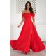 Rochie lunga rosie cu umerii goi vaporoasa Katiya Rochie lunga rosie cu umerii goi vaporoasa Katiya 4 - dyandra.ro