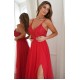 Rochie rosie lunga din tulle si dantela vaporoasa Isadora Rochie rosie lunga din tulle si dantela vaporoasa Isadora 3 - dyandra.ro