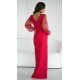 Rochie lunga rosie cu paiete cu maneca lunga petrecuta Deluxe Rochie lunga rosie cu paiete cu maneca lunga petrecuta Deluxe 3 - dyandra.ro