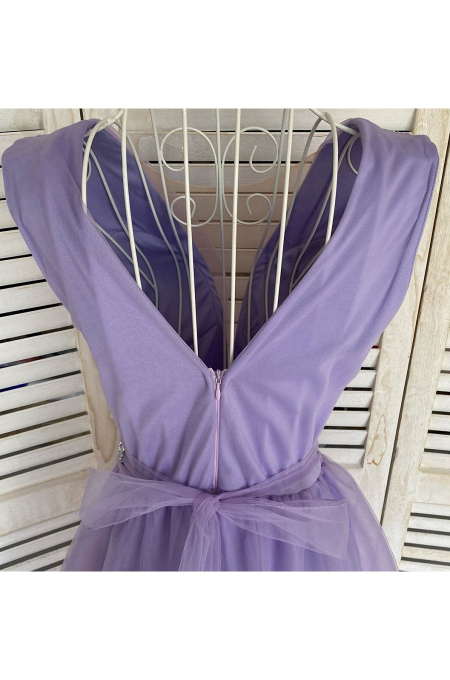 Rochie de seara eleganta lunga din tul lila Adele Rochie de seara eleganta lunga din tul lila Adele 2 - dyandra.ro