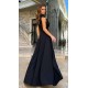 Rochie lunga eleganta neagra din vascoza Andra Rochie lunga eleganta neagra din vascoza Andra 3 - dyandra.ro