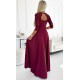 Rochie eleganta lunga din dantela burgundy cu maneca Allegria 3 - dyandra.ro