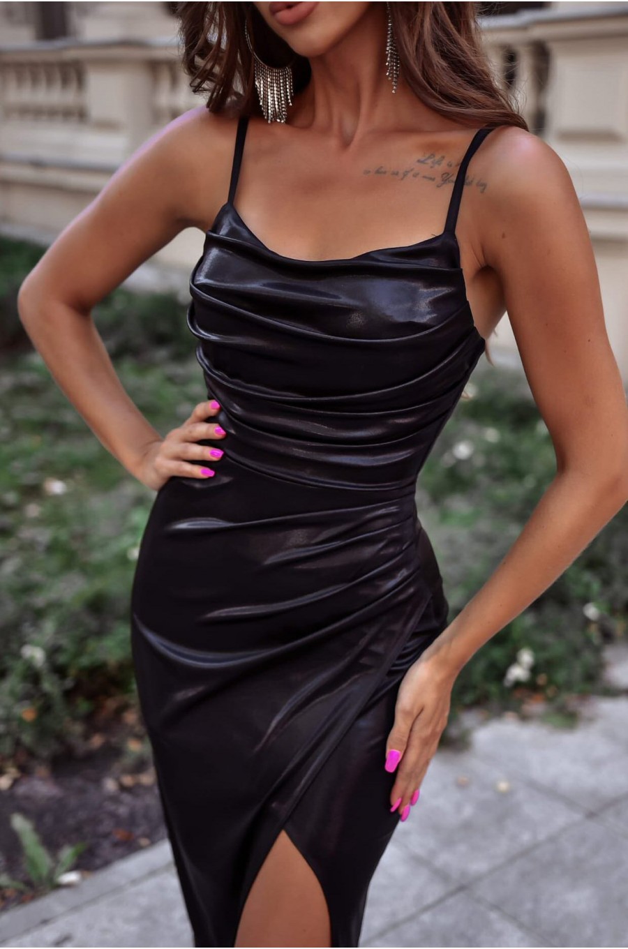 Rochie de ocazie lunga neagra mulata CiriLux Rochie de ocazie lunga neagra mulata CiriLux 3 - dyandra.ro