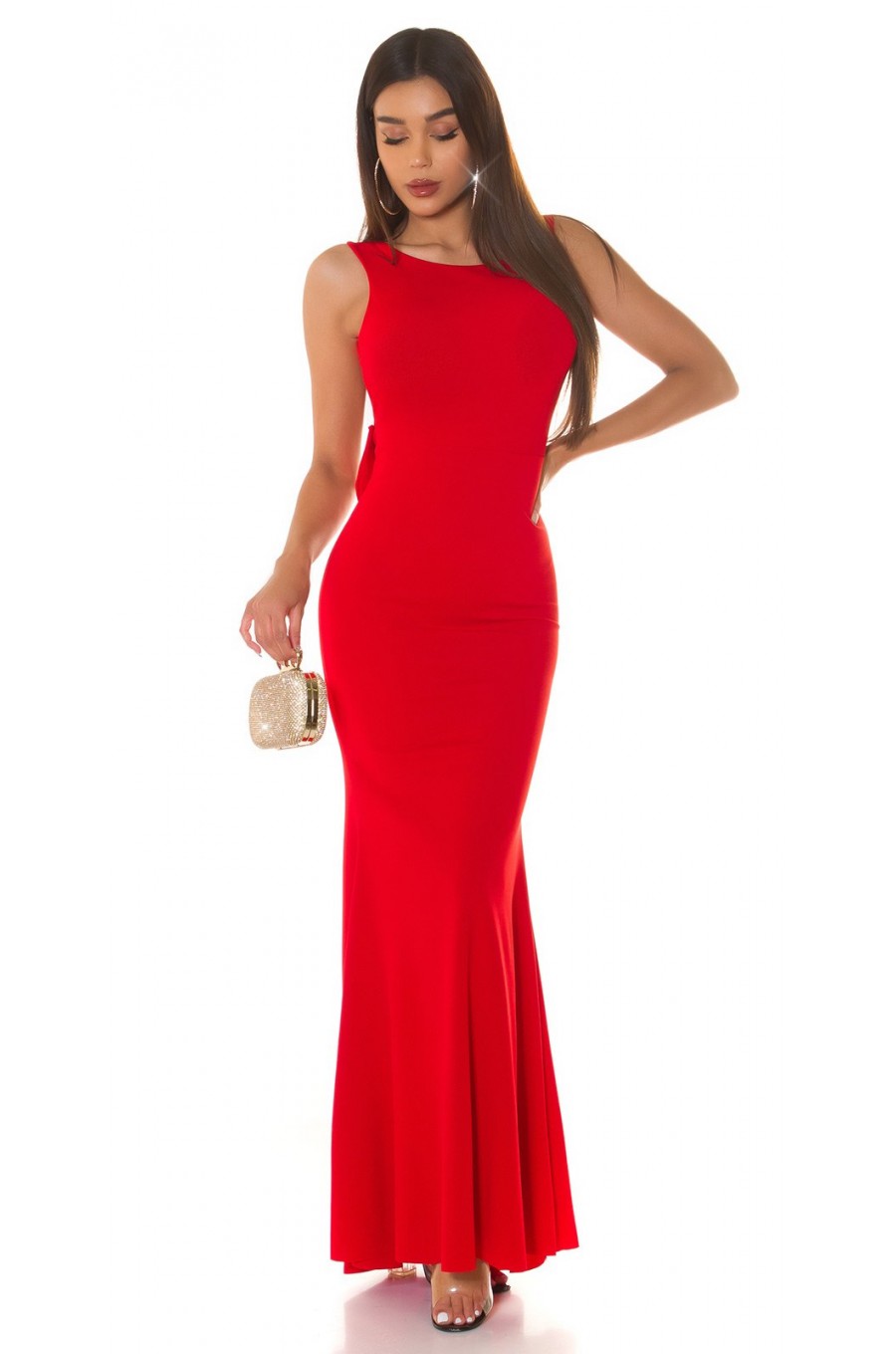 Rochie eleganta lunga, rosie, mulata, tip sirena, Lace 4 - dyandra.ro
