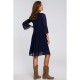 Rochie midi din chiffon bleumarin vaporoasa Rocio Rochie midi din chiffon bleumarin vaporoasa Rocio 3 - dyandra.ro