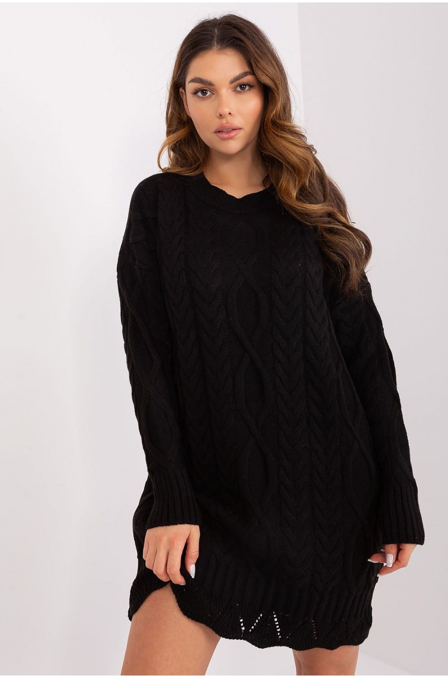 Rochie tricotata scurta neagra oversize Amalna1 Rochie tricotata scurta neagra oversize Amalna1 1 - dyandra.ro