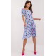 Rochie midi, bleu cu floricele, in clos, cu maneca trei sferturi, Arissa1 Rochie midi, bleu cu floricele, in clos, cu maneca trei sferturi, Arissa1 4 - dyandra.ro