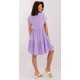Rochie de vara scurta, din bumbac, lila, croi A, cu volan lat, Nedia Rochie de vara scurta, din bumbac, lila, croi A, cu volan lat, Nedia 4 - dyandra.ro