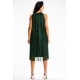 Rochie midi verde cu glitter cu guler halter Taylor 3 - dyandra.ro