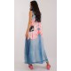 Rochie oversize lunga, din vascoza, bleu cu flori, vaporoasa, Ananke Rochie oversize lunga, din vascoza, bleu cu flori, vaporoasa, Ananke 4 - dyandra.ro