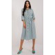 Rochie midi tip camasa verde cu maneca trei sferturi Saila Rochie midi tip camasa verde cu maneca trei sferturi Saila 2 - dyandra.ro