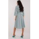 Rochie midi tip camasa verde cu maneca trei sferturi Saila Rochie midi tip camasa verde cu maneca trei sferturi Saila 4 - dyandra.ro