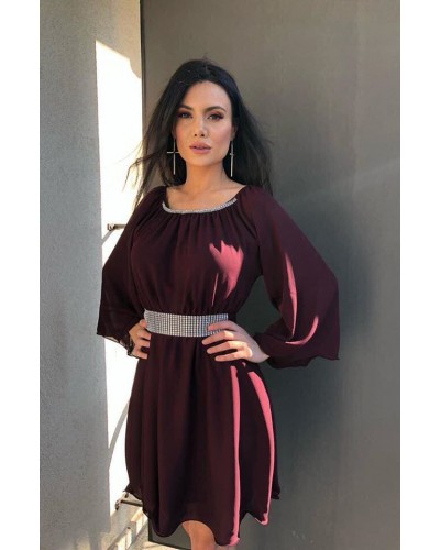 Rochie de ocazie midi vaporoasa din voal mov Alexia Rochie de ocazie midi vaporoasa din voal mov Alexia - dyandra.ro