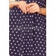 Rochie de vara midi, bleumarin, cu buline albe, Alima 5 - dyandra.ro