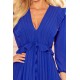 Rochie midi albastra plisata cu volane Angel Rochie midi albastra plisata cu volane Angel 5 - dyandra.ro