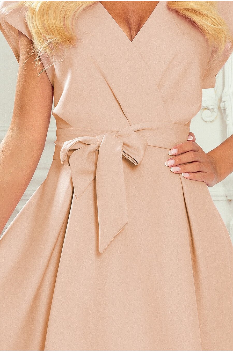 Rochie midi, bej, retro, Mazara Rochie midi, bej, retro, Mazara 5 - dyandra.ro