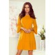 Rochie scurta, galben mustar, cu volan plisat, Codruta Rochie scurta, galben mustar, cu volan plisat, Codruta 2 - dyandra.ro