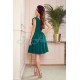 Rochie scurta, verde, in clos, cu volan, Narcisa 3 - dyandra.ro