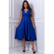 Rochie midi eleganta albastra din brocard petrecuta Greta Rochie midi eleganta albastra din brocard petrecuta Greta 3 - dyandra.ro