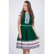 Rochie scurta verde cu motive traditionale Doinita 2 - dyandra.ro
