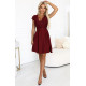 Rochie de ocazie scurta cu dantela burgundy Vivian 4 - dyandra.ro