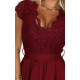 Rochie de ocazie scurta cu dantela burgundy Vivian 5 - dyandra.ro
