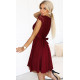 Rochie de ocazie scurta cu dantela burgundy Vivian 3 - dyandra.ro