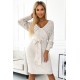 Rochie midi bej mulata tricotata cu maneca lunga Mello Rochie midi bej mulata tricotata cu maneca lunga Mello 2 - dyandra.ro