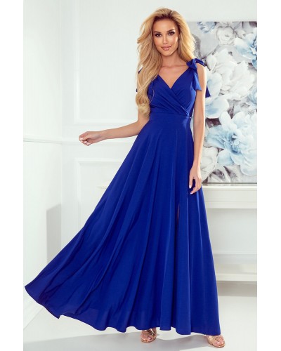 Rochie albastra lunga vaporoasa petrecuta Soranya Rochie albastra lunga vaporoasa petrecuta Soranya - dyandra.ro