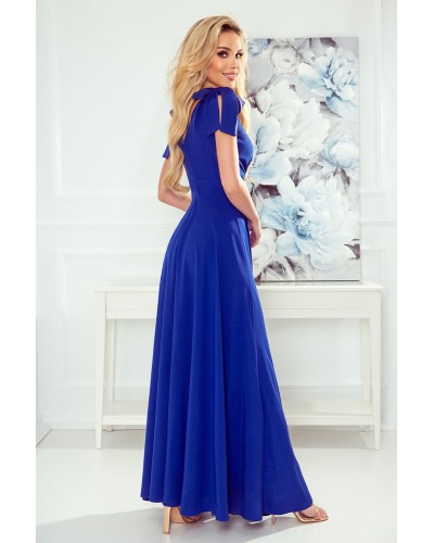 Rochie albastra lunga vaporoasa petrecuta Soranya Rochie albastra lunga vaporoasa petrecuta Soranya - dyandra.ro