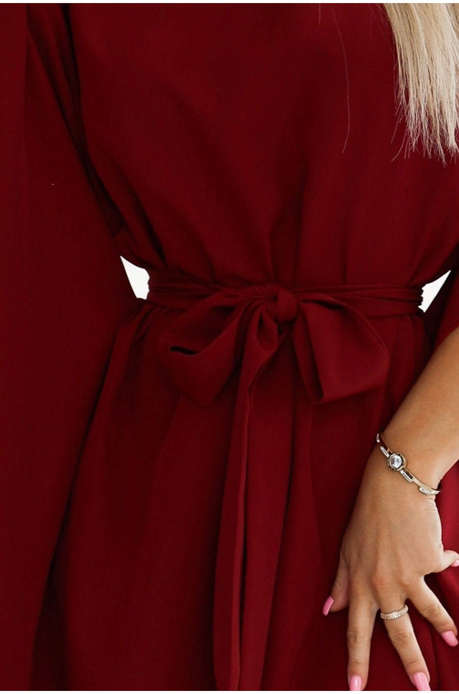 Rochie midi oversize, burgundy, croi fluture, Butterfly Rochie midi oversize, burgundy, croi fluture, Butterfly 4 - dyandra.ro