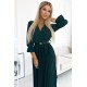 Rochie lunga verde smarald plisata Zumru Rochie lunga verde smarald plisata Zumru 4 - dyandra.ro
