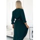 Rochie lunga verde smarald plisata Zumru Rochie lunga verde smarald plisata Zumru 5 - dyandra.ro
