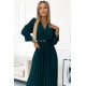 Rochie lunga verde smarald plisata Zumru Rochie lunga verde smarald plisata Zumru 6 - dyandra.ro