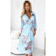 Rochie midi bleu cu flori vaporoasa plisata cu maneca lunga Yuna Rochie midi bleu cu flori vaporoasa plisata cu maneca lunga Yuna 2 - dyandra.ro