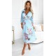 Rochie midi bleu cu flori vaporoasa plisata cu maneca lunga Yuna Rochie midi bleu cu flori vaporoasa plisata cu maneca lunga Yuna 4 - dyandra.ro