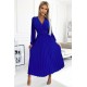 Rochie midi albastra din voal plisata cu maneca lunga Viviana Rochie midi albastra din voal plisata cu maneca lunga Viviana 2 - dyandra.ro