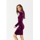Rochie scurta mulata din catifea mov pruna cu maneca lunga Lola Rochie scurta mulata din catifea mov pruna cu maneca lunga Lola 5 - dyandra.ro