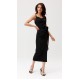 Rochie neagra mulata midi cu floare MaribelR Rochie neagra mulata midi cu floare MaribelR 4 - dyandra.ro