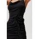 Rochie neagra mulata midi cu floare MaribelR Rochie neagra mulata midi cu floare MaribelR 6 - dyandra.ro