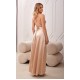 Rochie lunga din satin bej petrecuta cu spatele gol AlessandraR Rochie lunga din satin bej petrecuta cu spatele gol AlessandraR 3 - dyandra.ro