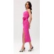 Rochie roz fucsia mulata midi cu floare MaribelR Rochie roz fucsia mulata midi cu floare MaribelR 3 - dyandra.ro