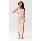 Rochie roz pudra mulata midi cu floare MaribelR Rochie roz pudra mulata midi cu floare MaribelR 4 - dyandra.ro