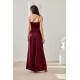 Rochie eleganta lunga din satin burgundy cu umerii goi MoanaR Rochie eleganta lunga din satin burgundy cu umerii goi MoanaR 3 - dyandra.ro