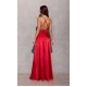 Rochie lunga rosie din satin cu spatele gol AlessandraR Rochie lunga rosie din satin cu spatele gol AlessandraR 3 - dyandra.ro