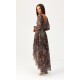 Rochie din voal lunga animal print cu maneca lunga vaporoasa Sureya Rochie din voal lunga animal print cu maneca lunga vaporoasa Sureya 3 - dyandra.ro