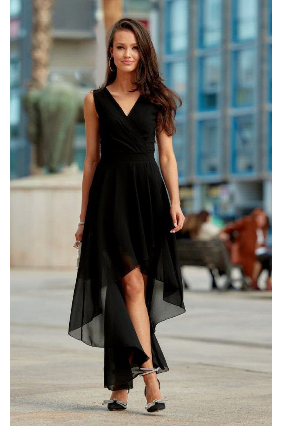 Rochie eleganta neagra din voal vaporoasa Fiona Rochie eleganta neagra din voal vaporoasa Fiona 1 - dyandra.ro