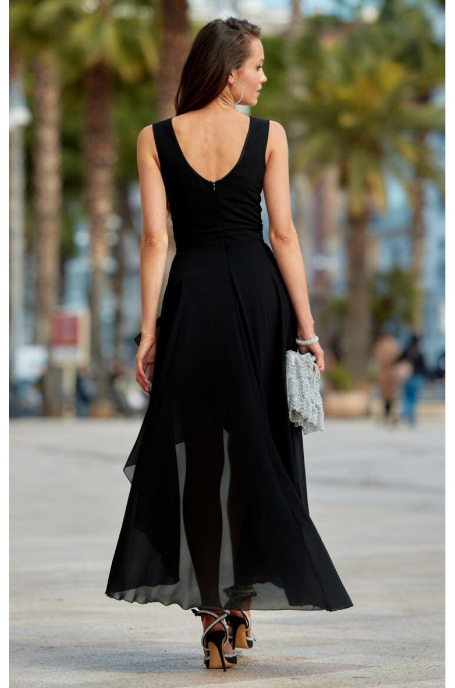 Rochie eleganta neagra din voal vaporoasa Fiona Rochie eleganta neagra din voal vaporoasa Fiona 2 - dyandra.ro