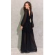 Rochie lunga neagra din voal chiffon vaporoasa cu maneca lunga Stella Rochie lunga neagra din voal chiffon vaporoasa cu maneca lunga Stella 3 - dyandra.ro