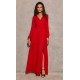 Rochie lunga rosie din voal chiffon vaporoasa cu maneca lunga Stella Rochie lunga rosie din voal chiffon vaporoasa cu maneca lunga Stella 2 - dyandra.ro